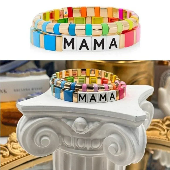 🆕 ROXANNE ASSOULIN 🧿 Set of Two Bracelets - MAMA Rainbow Bracelets - Picture 1 of 16
